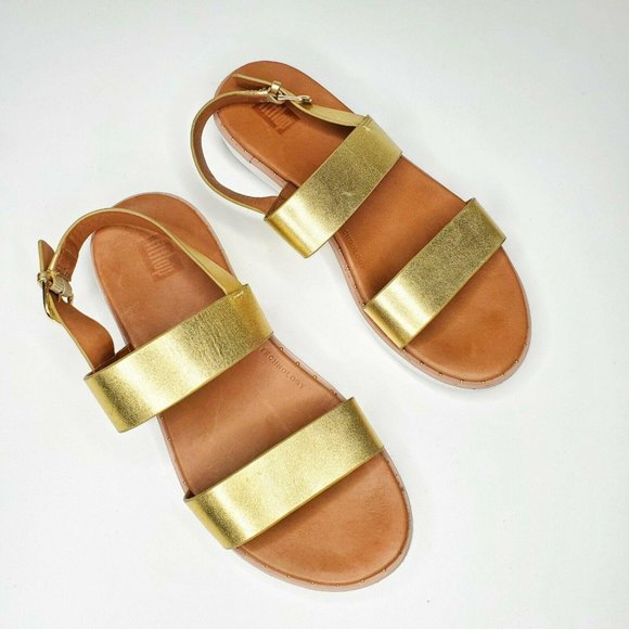 Fitflop | Shoes | Fitflop Barra Platform Strappy Sandals Brown Gold |  Poshmark